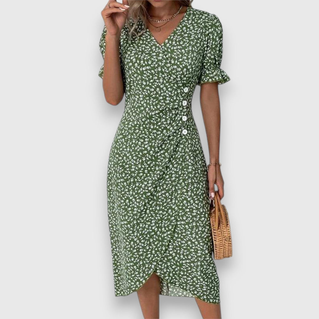 Abito Donna Fantasia Floreale Sottile Linea Femminile