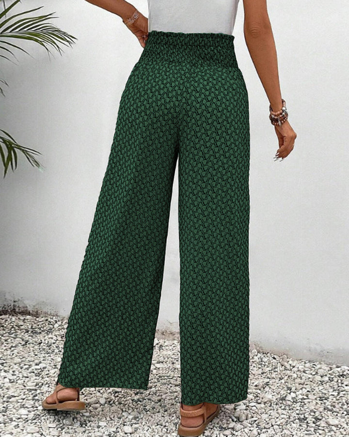 Pantaloni Donna in Tessuto Stampato Vestibilità Regular