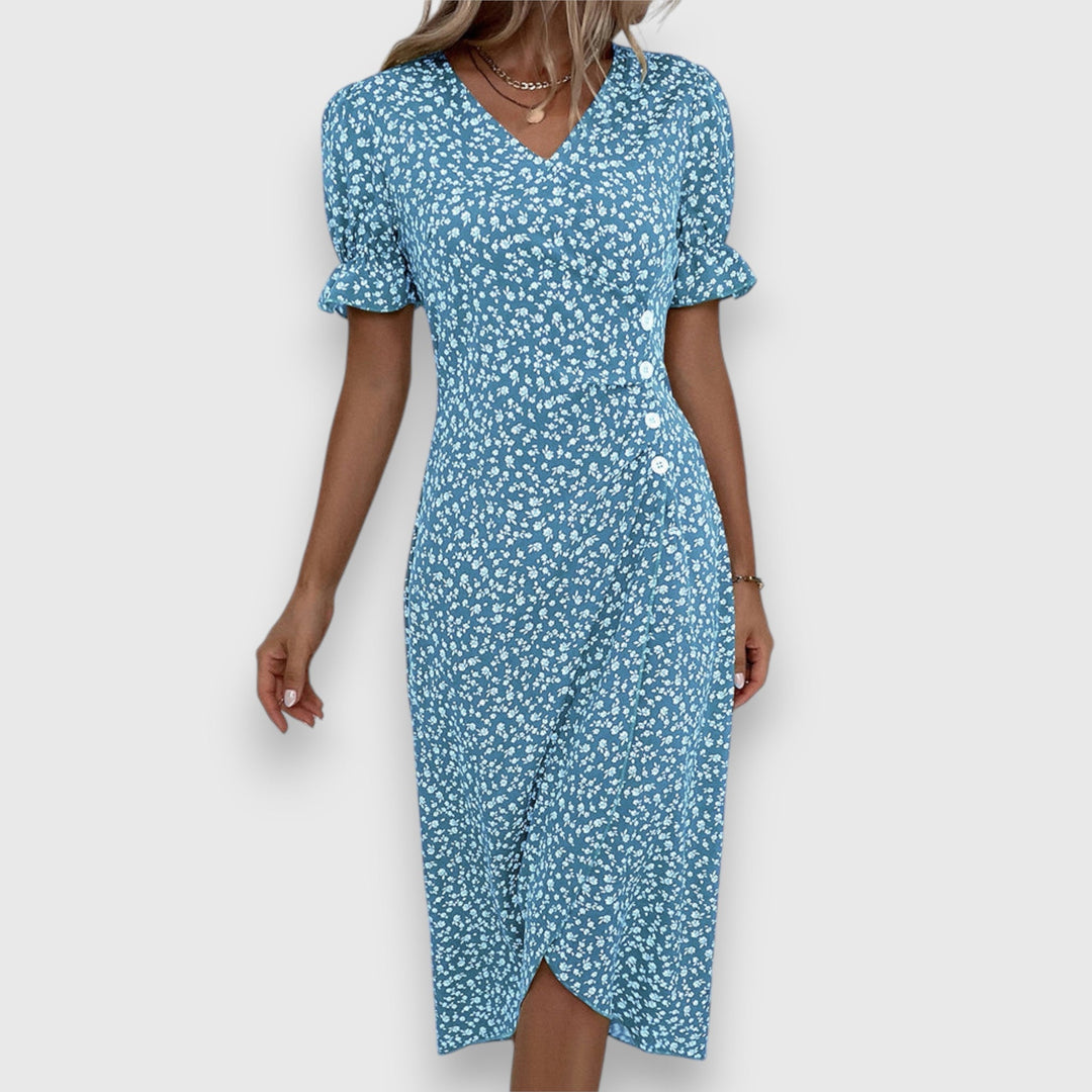 Abito Donna Fantasia Floreale Sottile Linea Femminile
