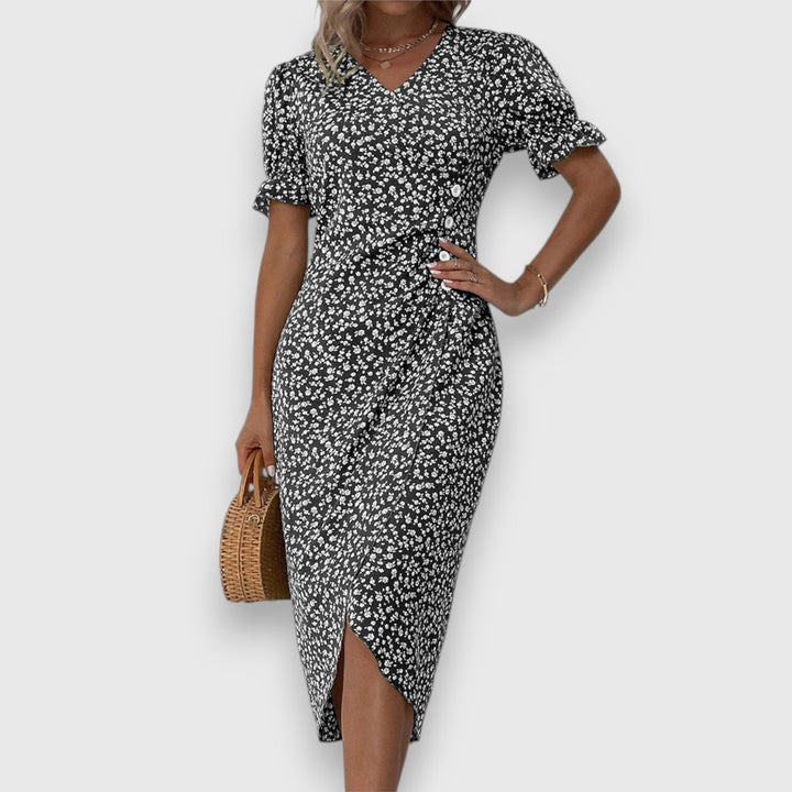 Abito Donna Fantasia Floreale Sottile Linea Femminile