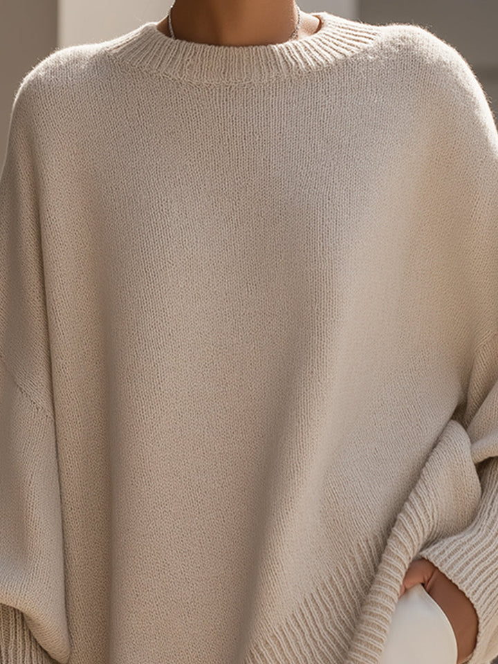 Maglione Poncho Donna in Maglia Lunga Morbida Oversize
