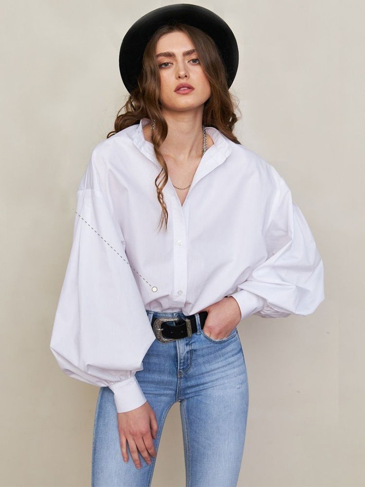 Camicia Donna Maniche Lunghe Tessuto Morbido Sfumato - Vesarelli