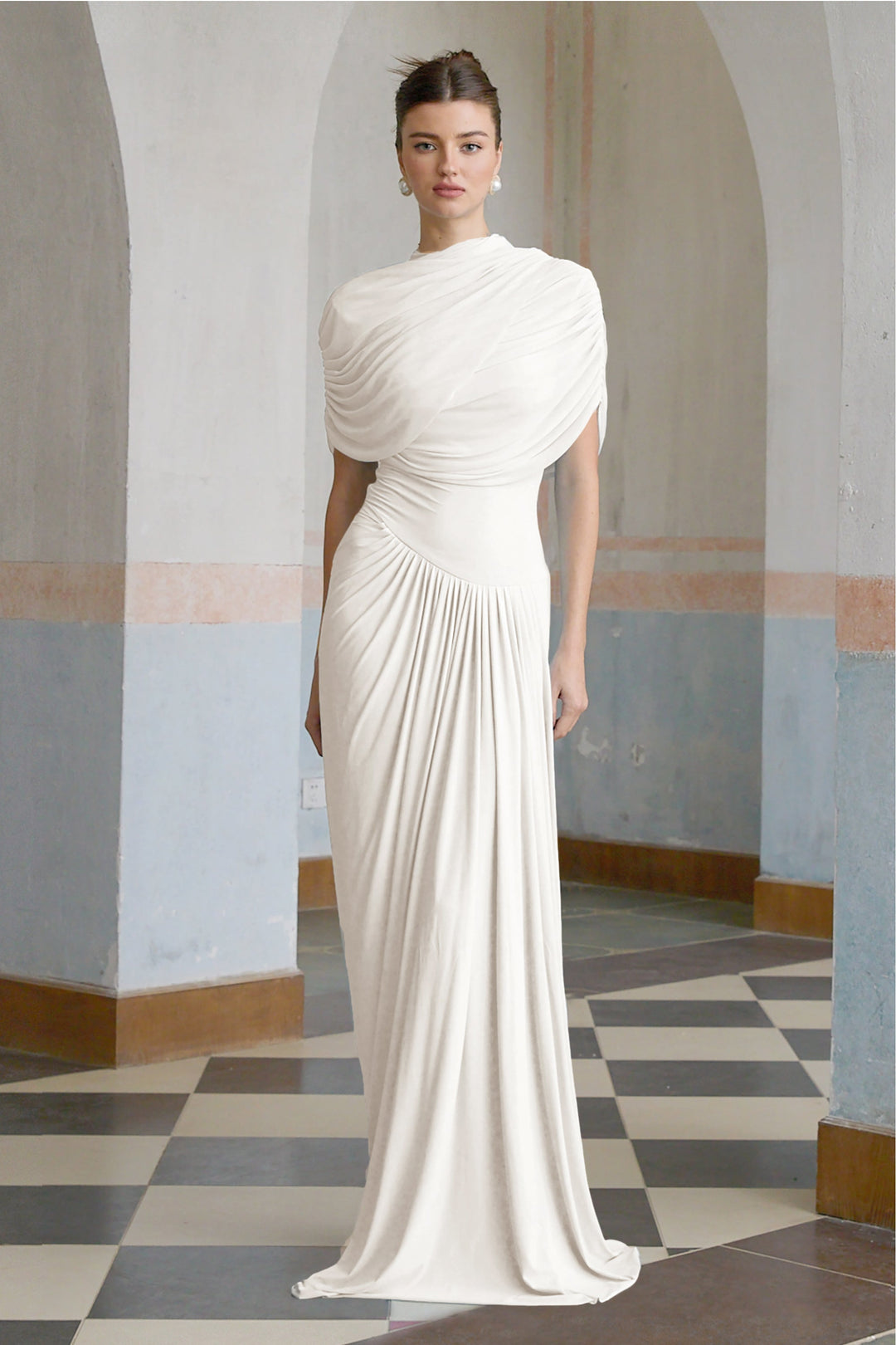 Abito Cerimonia Donna Plissettato Elegante