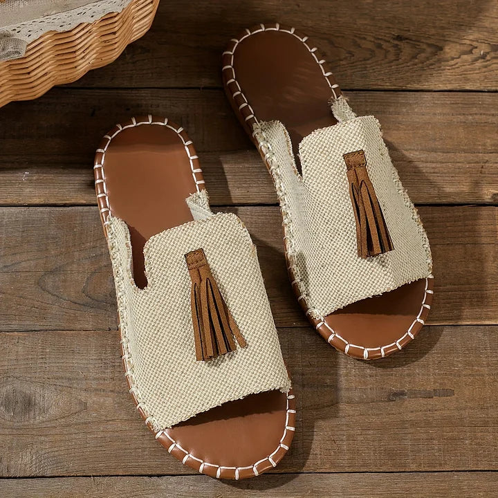 Sandali Donna Vintage in Pelle con Frange Stile Bohémien