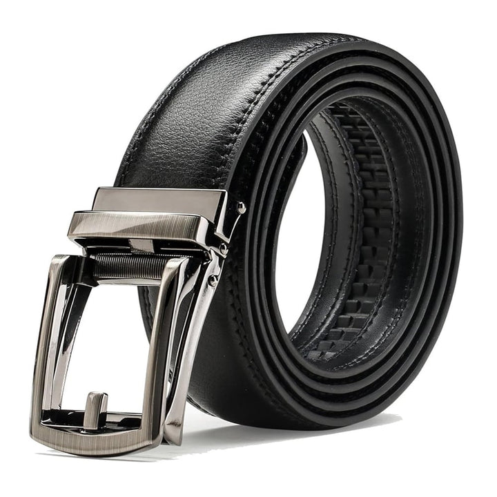 Cintura Uomo in Pelle con Chiusura a Cricchetto Regolabile Casual