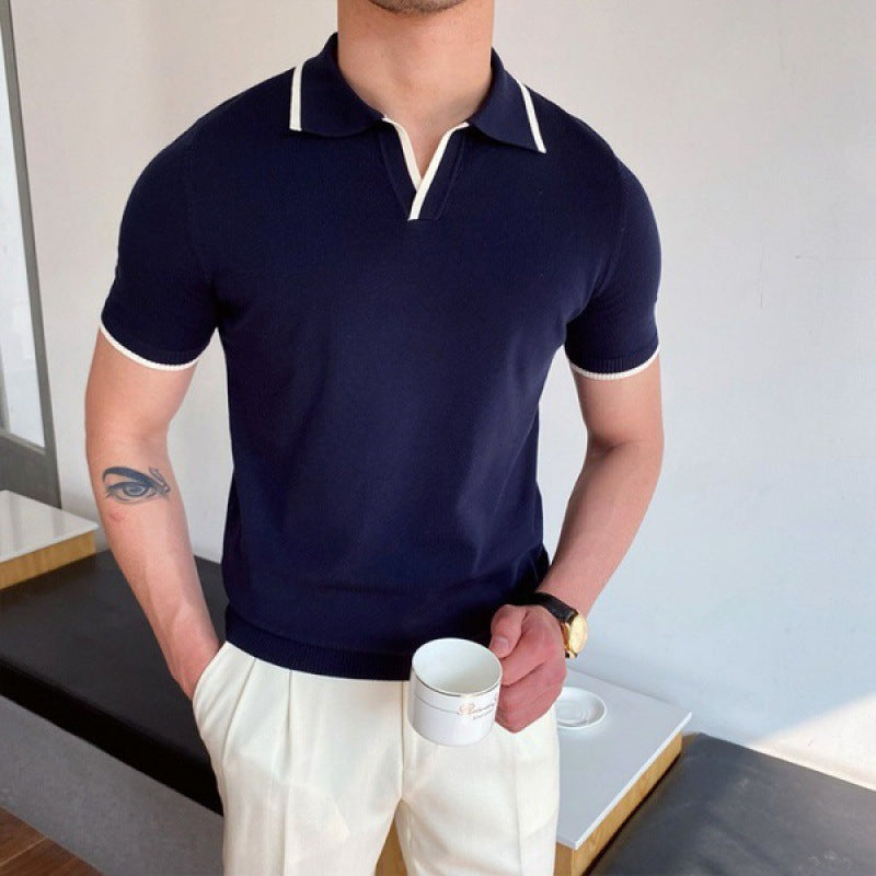 Polo Uomo con Scollo a V Vestibilità Classica