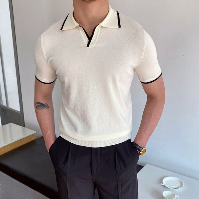 Polo Uomo con Scollo a V Vestibilità Classica
