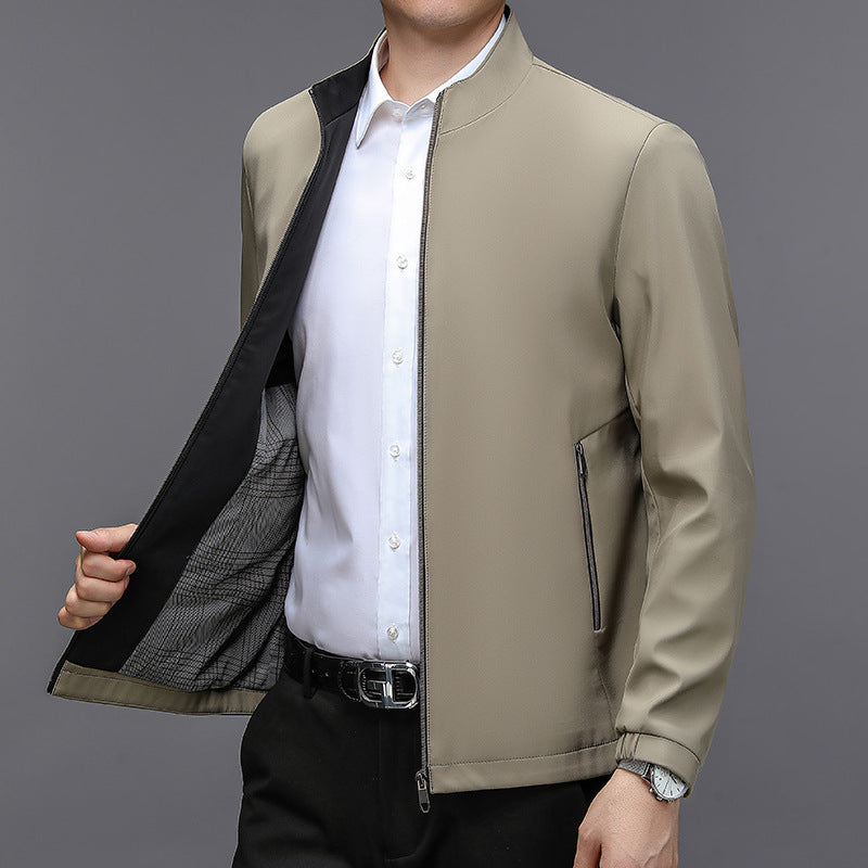 Giacca Leggera Uomo Collo Alto Tasche Laterali Autunnale