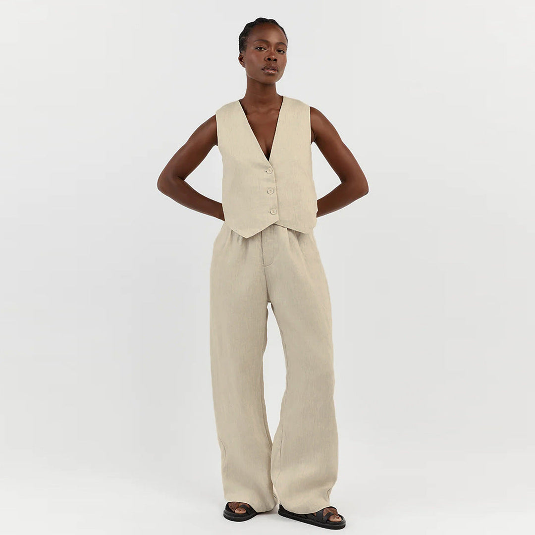 Set Donna Pantaloni e Gilet Slim Vestibilità Elegante