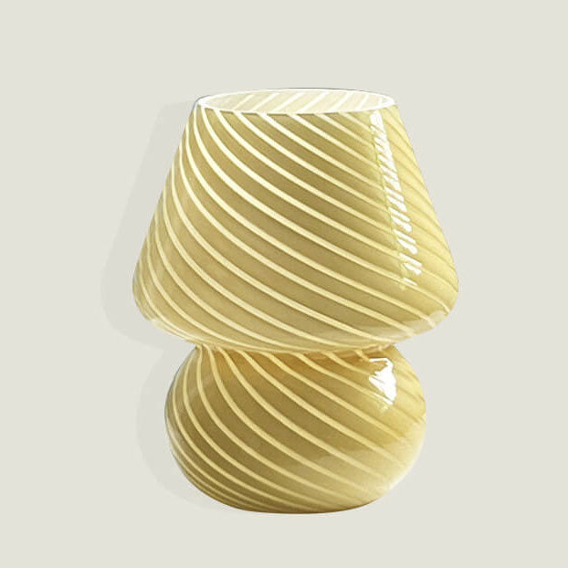 Lampada da Tavolo Vetro Spugna a Righe Stile Moderno Minimalista