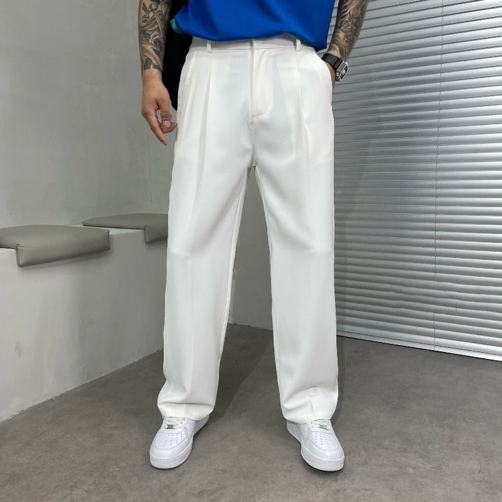 Pantaloni Uomo in Cotone Vestibilità Comoda Uso Quotidiano