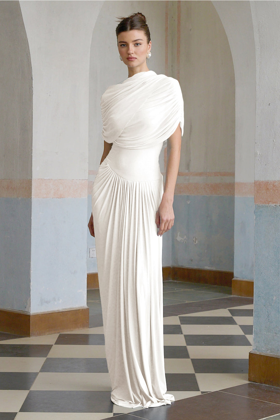 Abito Cerimonia Donna Plissettato Elegante