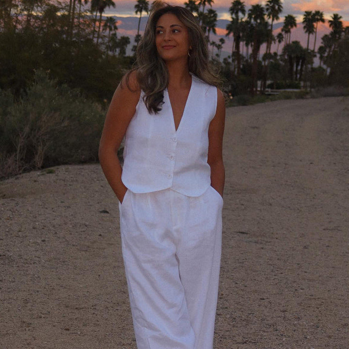 Set Donna Pantaloni e Gilet Slim Vestibilità Elegante