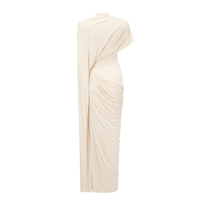 Abito Lungo Donna Drappeggiato Cappa Asimmetrica