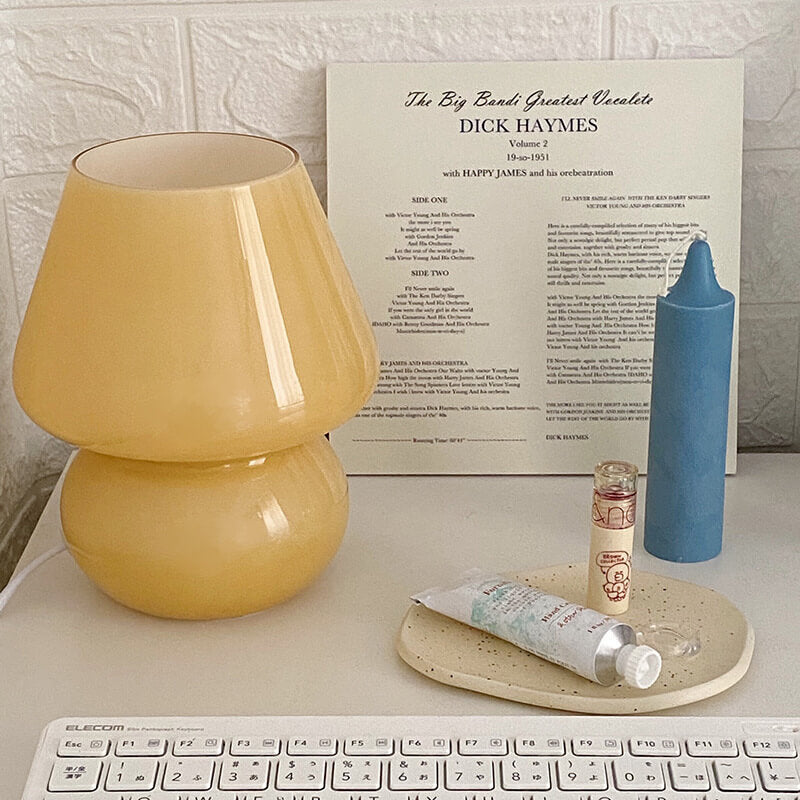 Lampada da Tavolo Vetro Spugna a Righe Stile Moderno Minimalista
