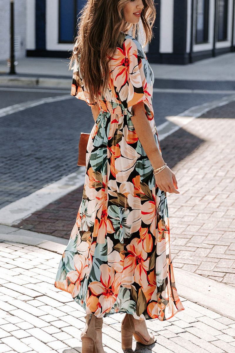 Abito Maxi Donna Scollo a V con Spacco