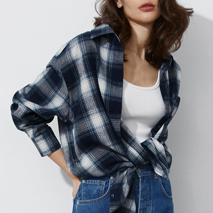 Camicia Donna a Quadri Tessuto Morbido Regular Fit - Vesarelli