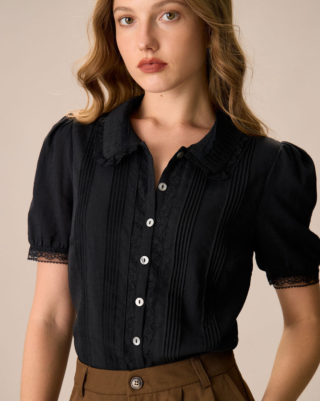 T-shirt Donna Cotone e Pizzo Vestibilità Regular