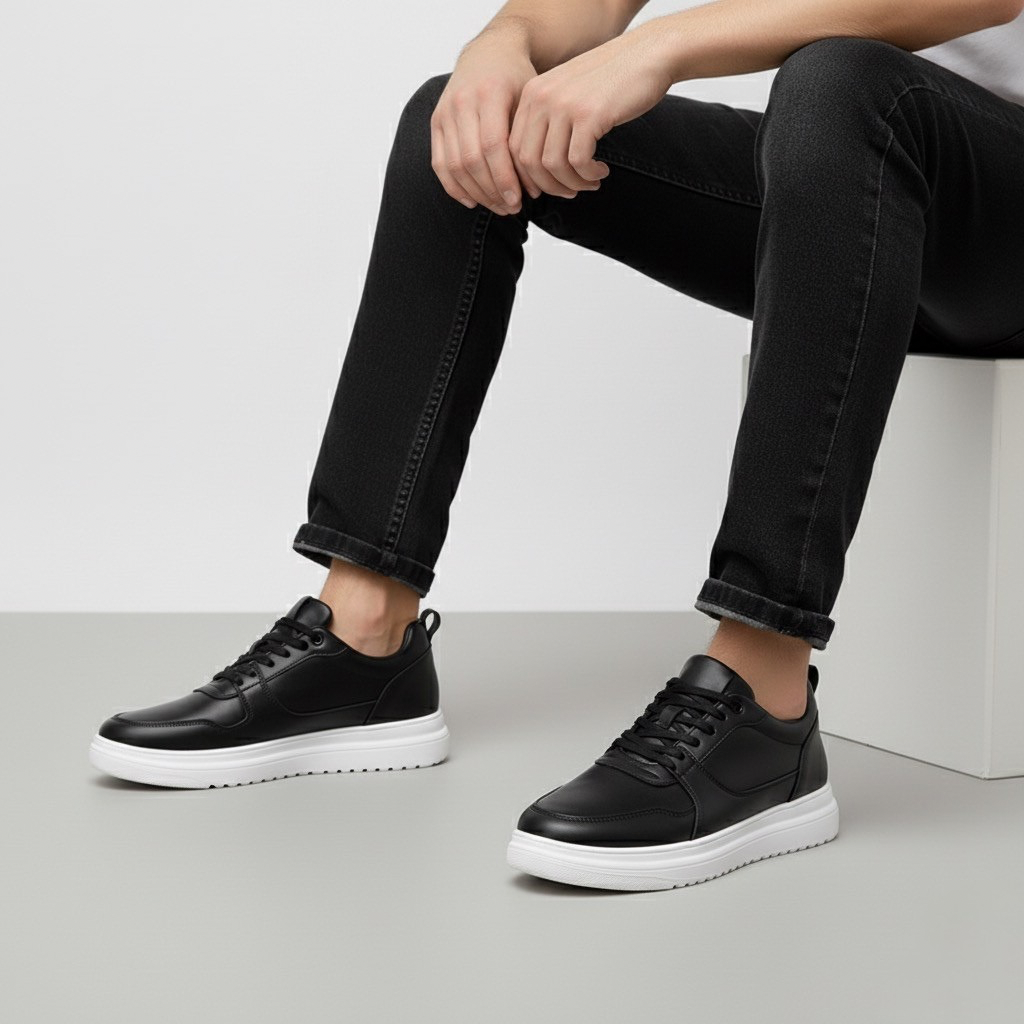 Sneakers Uomo con Rialzo Interno Suola Solida Comfort