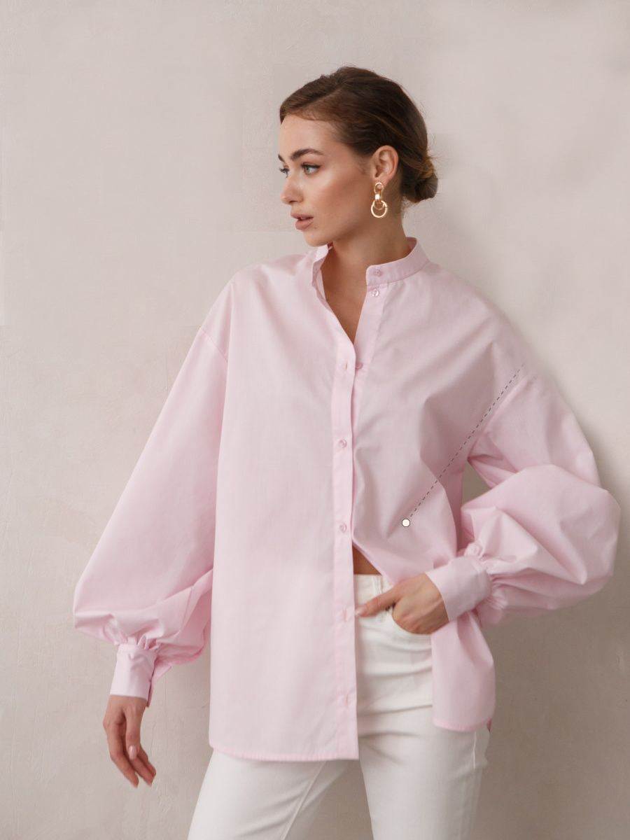 Camicia Donna Maniche Lunghe Tessuto Morbido Sfumato