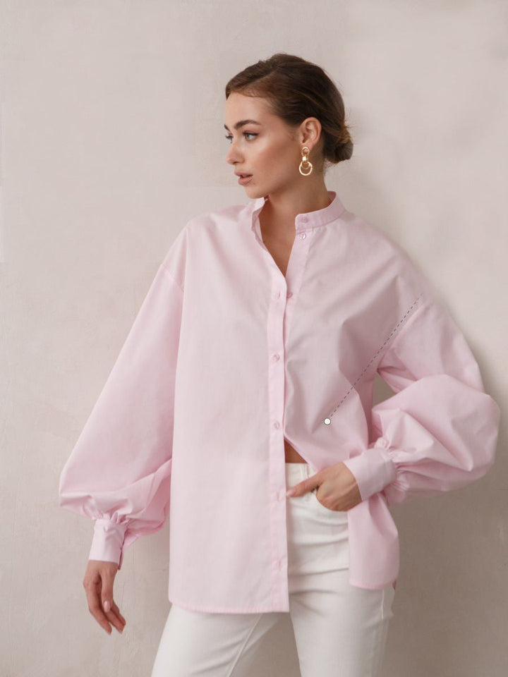 Camicia Donna Maniche Lunghe Tessuto Morbido Sfumato