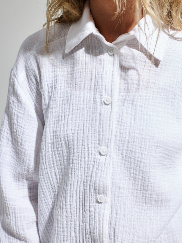Camicia Donna Cotone Maniche Lunghe Classica