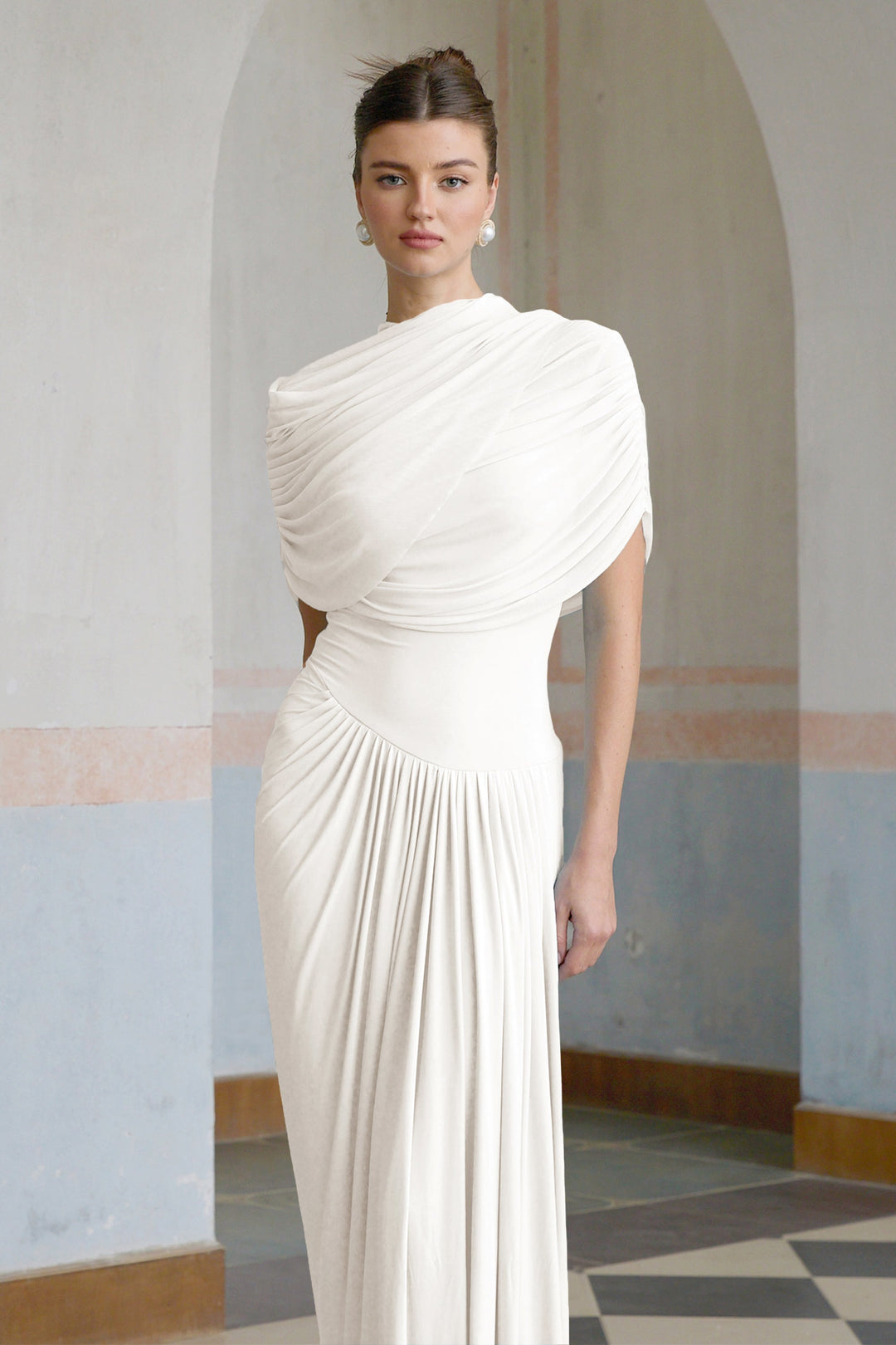 Abito Cerimonia Donna Plissettato Elegante