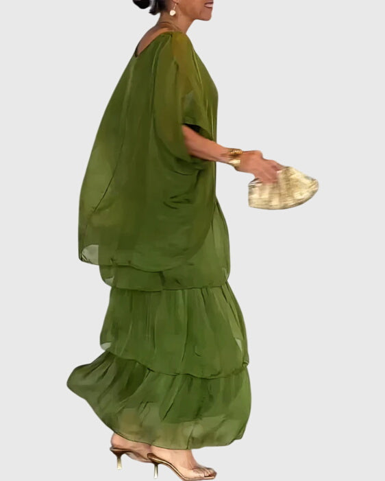 Abito Lungo Donna Tessuto Fluente Taglio Morbido
