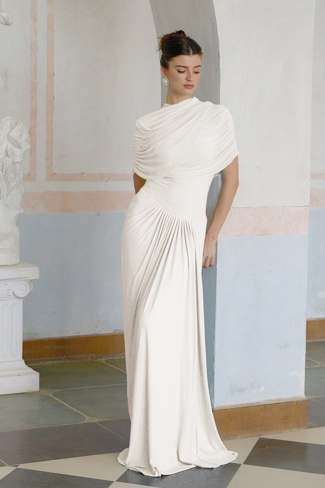Abito Cerimonia Donna Plissettato Elegante