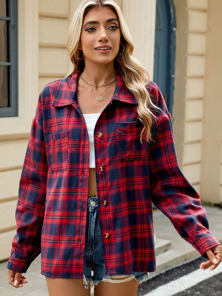 Camicia Donna Cotone Bottoni Manica Lunga