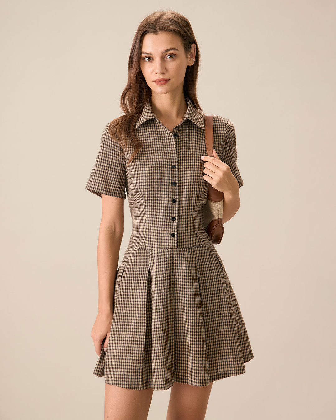 Abito Mini Donna Scozzese Plissettato Classico