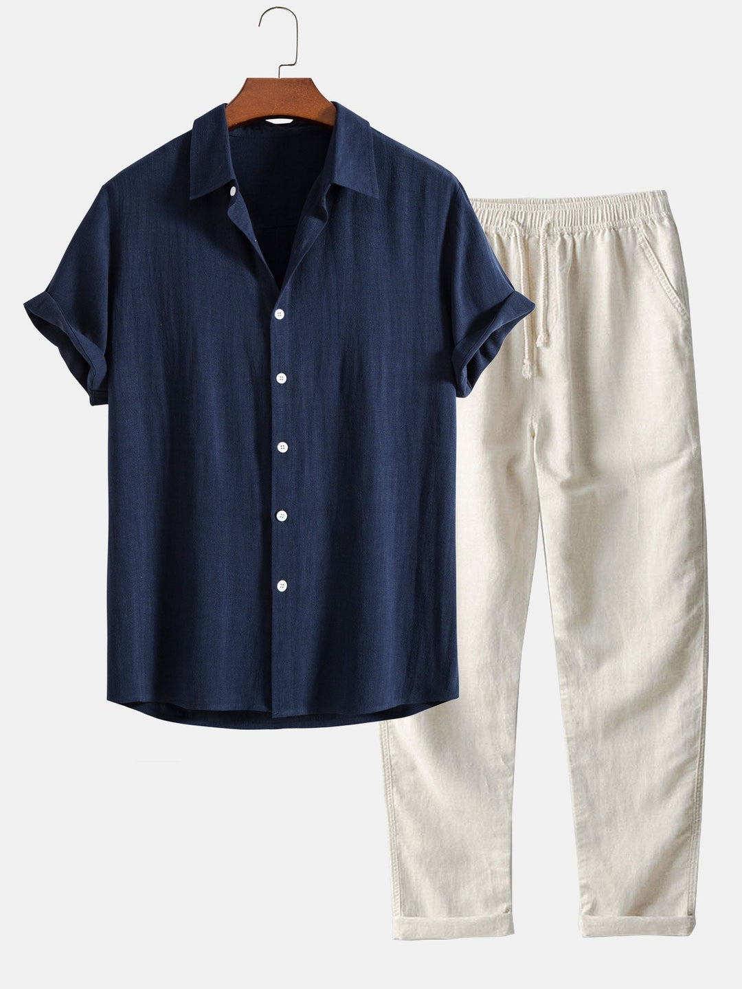 Set Estivo Uomo Camicia e Pantaloni Coordinati Leggeri - Vesarelli
