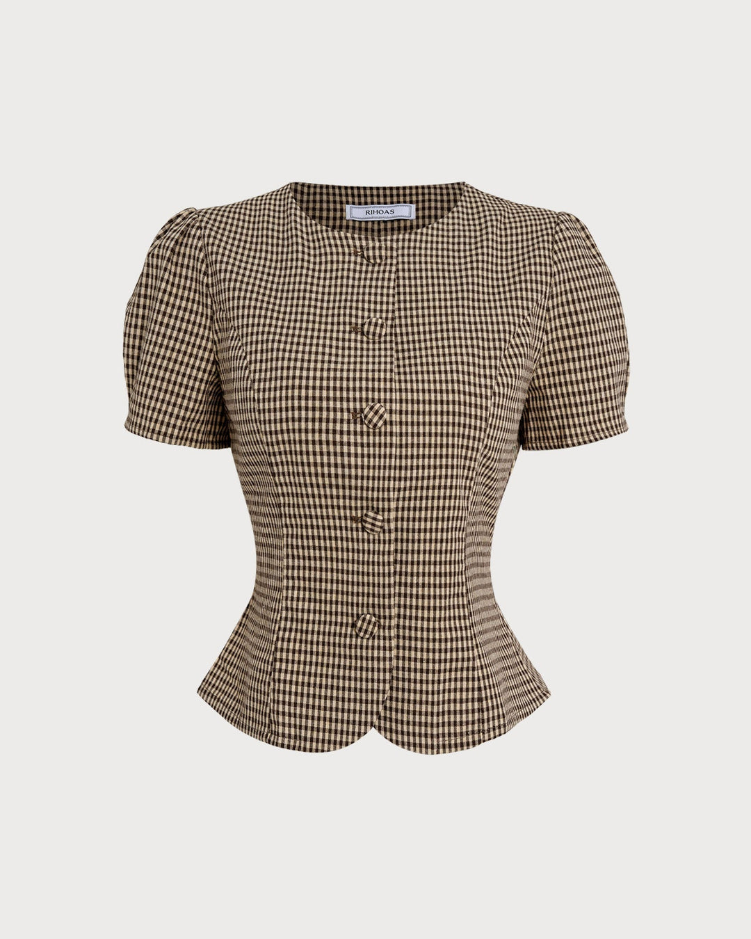 T-shirt Donna in Cotone Motivo Quadri Classica - Vesarelli