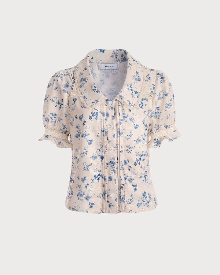 T-shirt Donna Scollo a V Tessuto Floreale Morbido - Vesarelli
