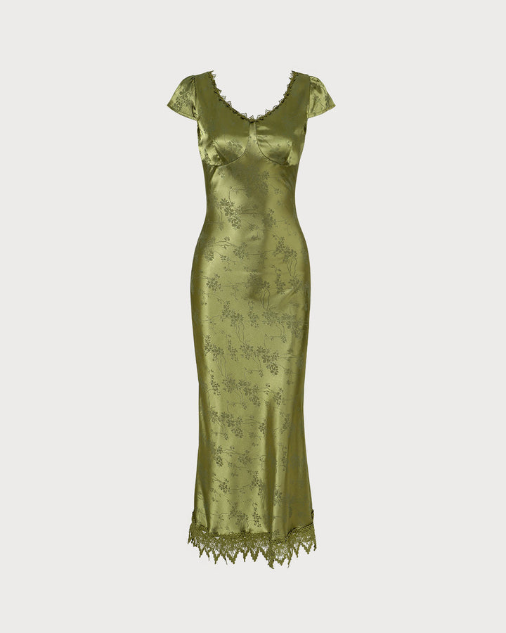 Abito Midi Donna Jacquard Manica Corta Elegante