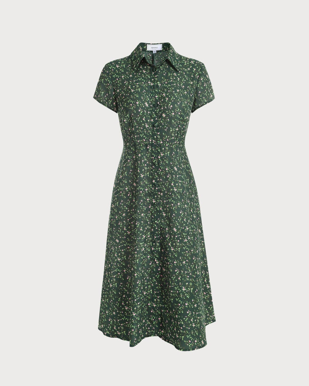 Abito Midi Donna Floreale Colletto Maniche Corte