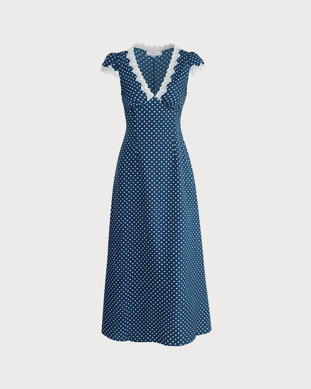Abito Lungo Donna in Pizzo con Pois Vestibilità Maxi