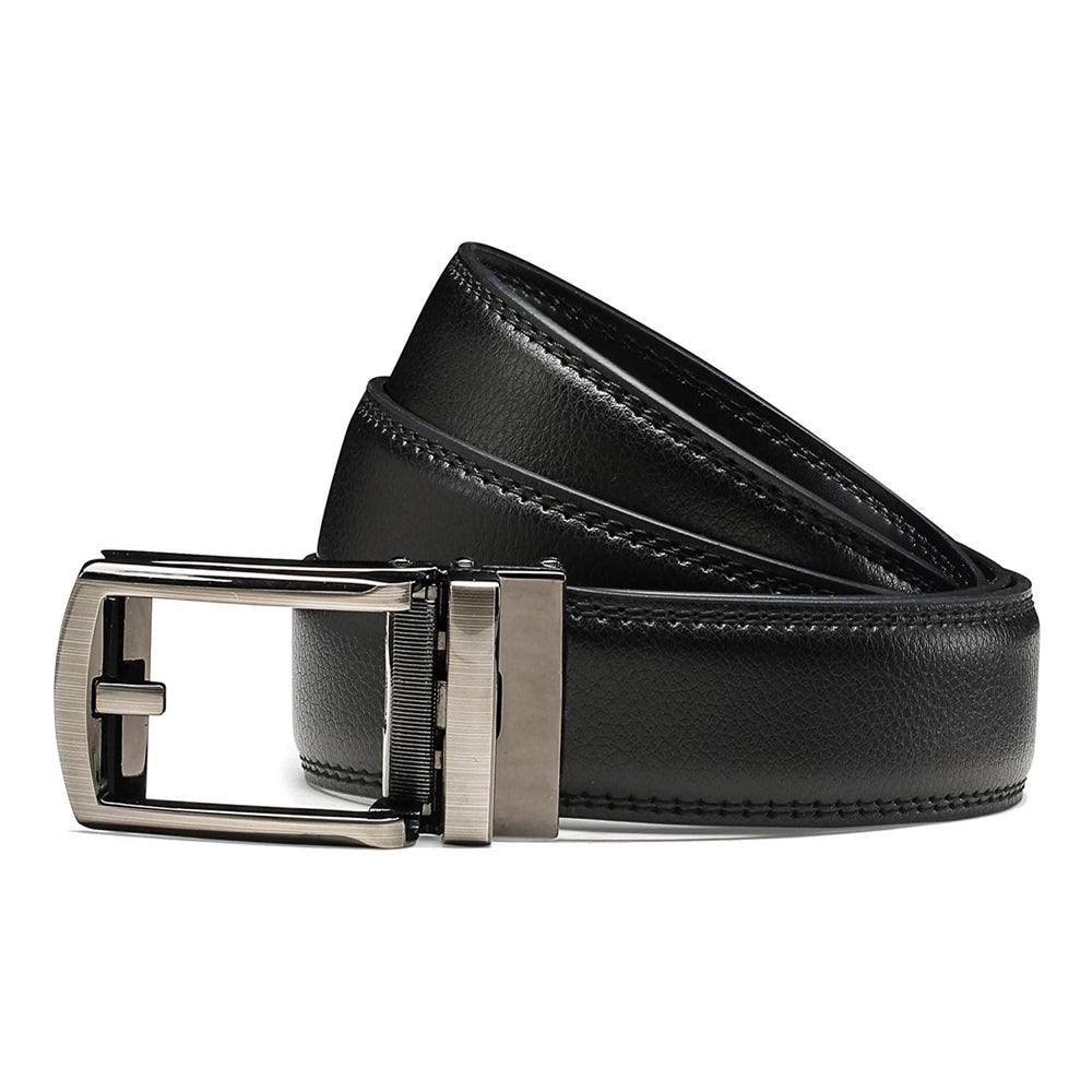 Cintura Uomo in Pelle con Chiusura a Cricchetto Regolabile Casual