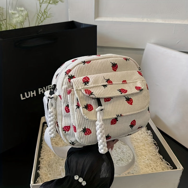 Borsa a Tracolla Donna in Velluto a Coste Stile Classico - Vesarelli