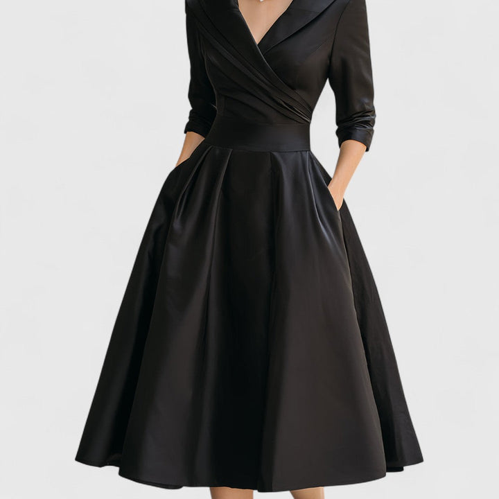 Abito Midi Donna Vestibilità Fluida Finitura Sobria