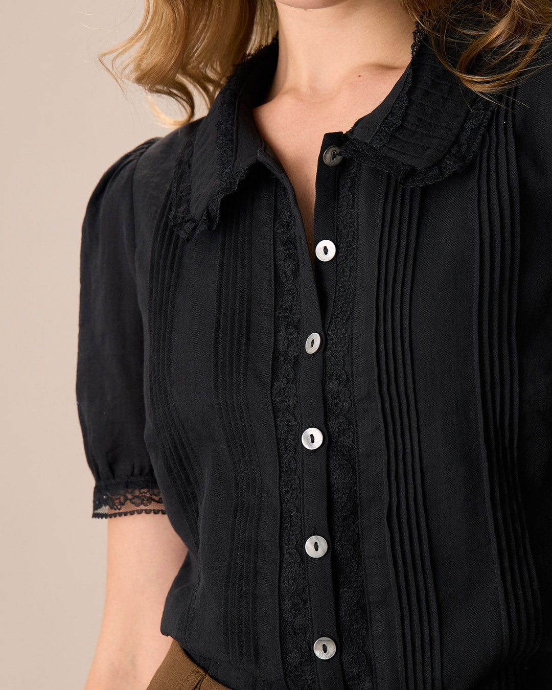 T-shirt Donna Cotone e Pizzo Vestibilità Regular