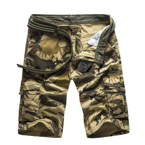 Pantaloni Cargo Uomo Corti Tessuto Resistente Casual