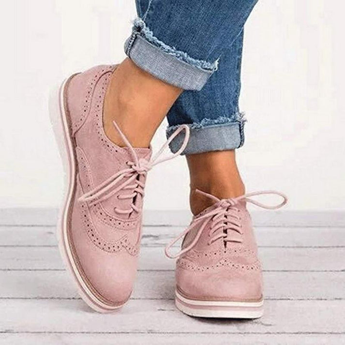 Sneakers Donna con Lacci e Decorazioni Brogue Eleganti Comode - Vesarelli