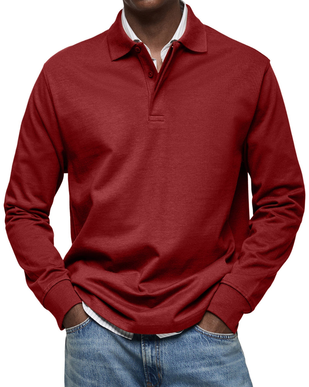 Polo Uomo Maniche Lunghe Stile Casual
