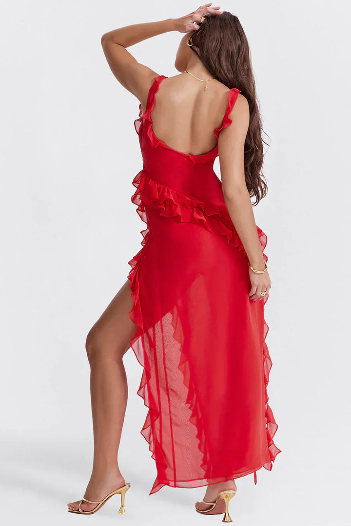 Abito Maxi Donna con Fessura Stile Elegante