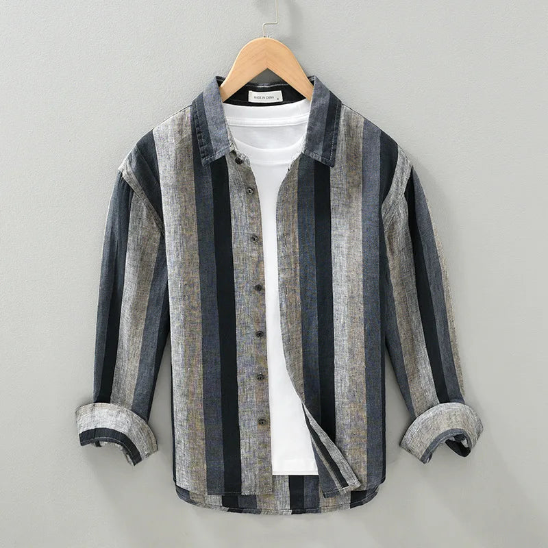 Camicia Uomo Casual Tessuto Leggero Vestibilità Regular