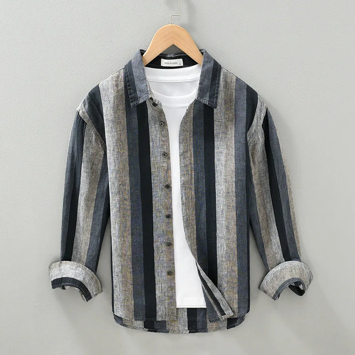 Camicia Uomo Casual Tessuto Leggero Vestibilità Regular