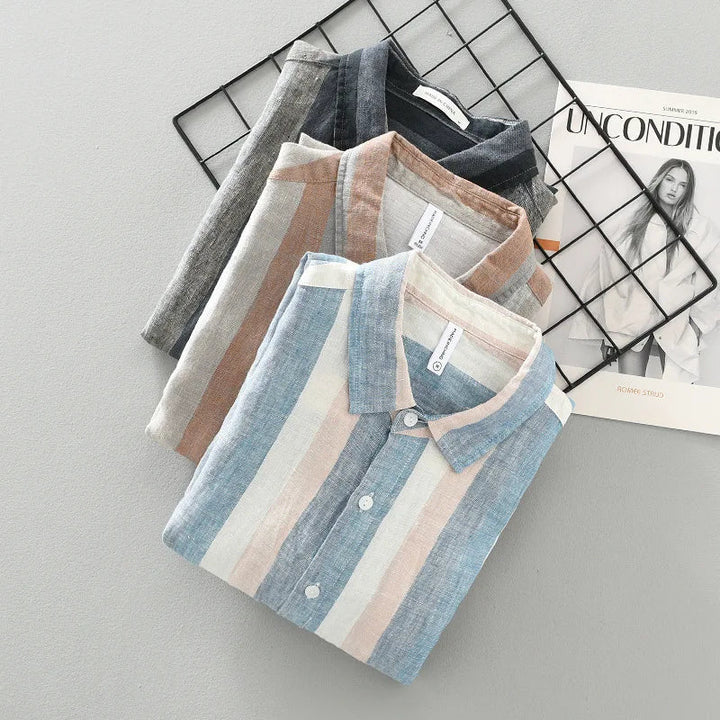 Camicia Uomo Casual Tessuto Leggero Vestibilità Regular