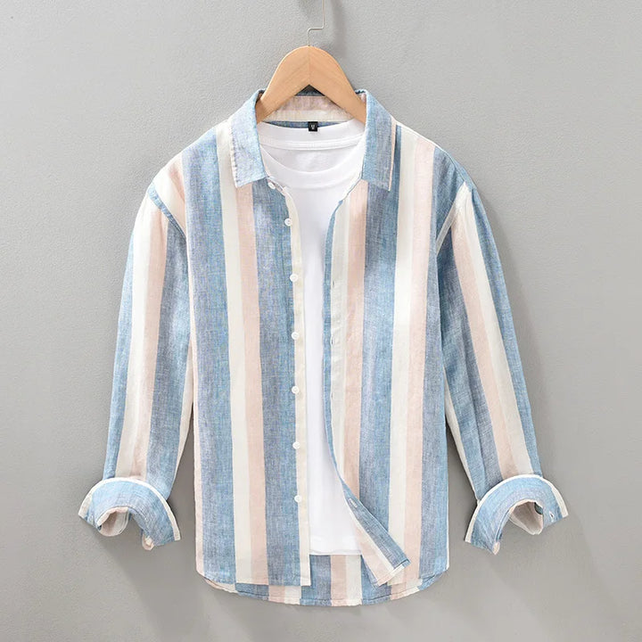 Camicia Uomo Casual Tessuto Leggero Vestibilità Regular