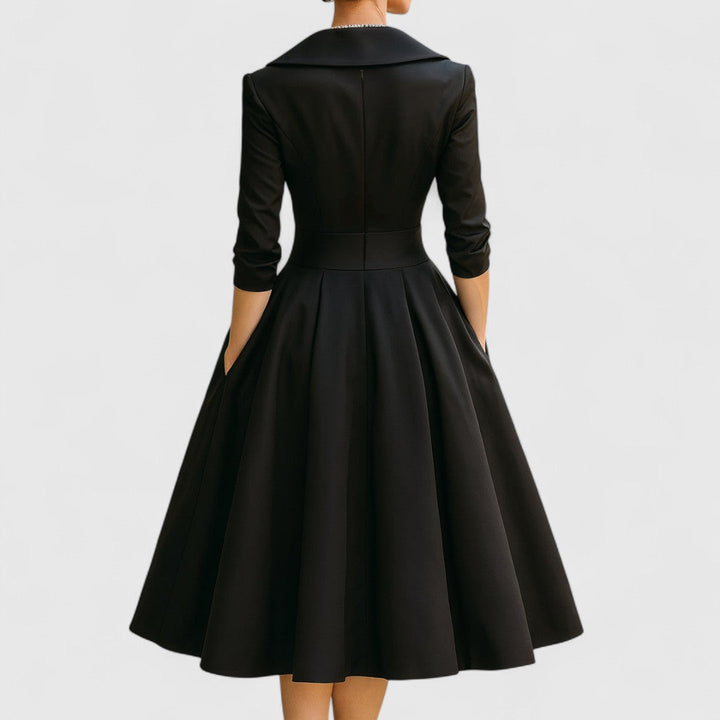 Abito Midi Donna Vestibilità Fluida Finitura Sobria
